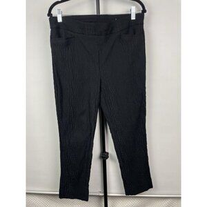 Chico’s Black‎ Crocodile Texture Pull On Skinny Cropped Ankle Pants Size 12P